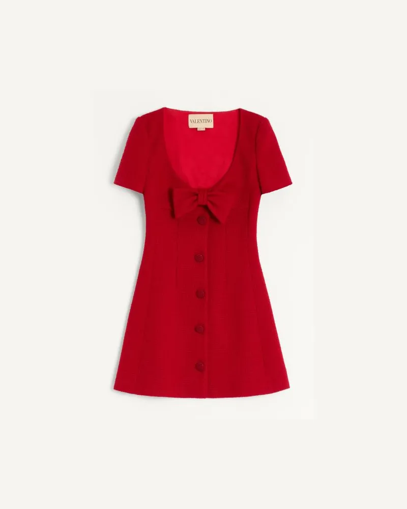 Valentino Garavani Abito Corto In Plain Wool Tweed Donna PARIS Paris