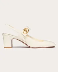 Valentino Garavani DÉCOLLETÉ SLINGBACK MARY-JANE VLOGO LOCKER IN VITELLO 60MM Donna AVORIO Avorio