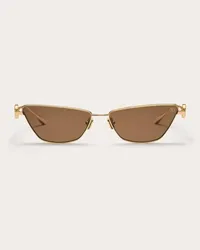 Valentino Garavani VLOGO SIGN OCCHIALE CAT-EYE IN TITANIO unisex MARRONE Marrone