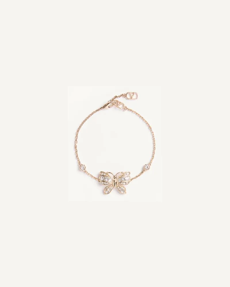 Valentino Garavani Bracciale Flutterby in Metallo e Cristalli Swarovski Donna PLATINO/CRYSTAL Platino