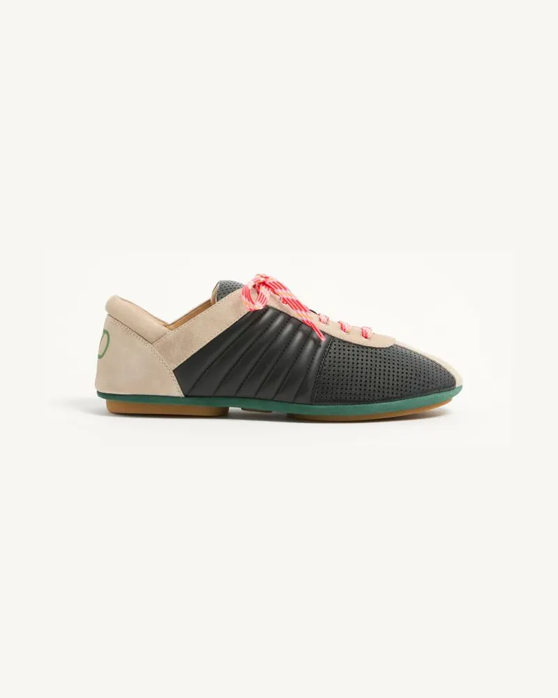 Valentino Garavani Sneaker Strikie In Nappa Traforata E Crosta Uomo NERO Nero