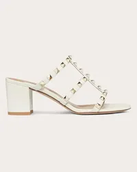 Valentino Garavani SANDALO SLIDER ROCKSTUD IN VITELLO 60MM Donna LIGHT IVORY Light