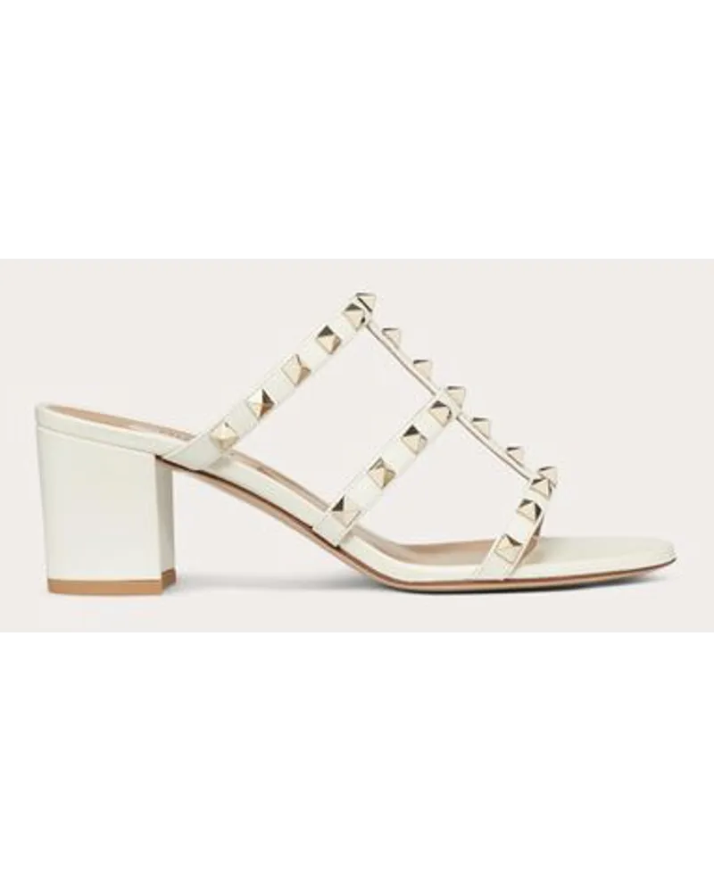 Valentino Garavani Sandalo Slider Rockstud In Vitello 60Mm Donna LIGHT IVORY Light