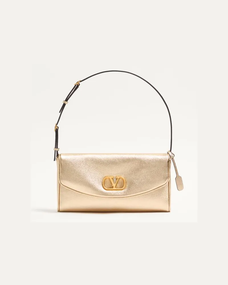 Valentino Garavani Borsa Piccola A Spalla Valentino Garavani DeVain In Nappa Laminata Donna ORO Oro