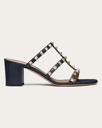 Valentino Garavani SANDALO SLIDER ROCKSTUD IN VITELLO 60MM Donna MARINE Marine