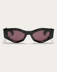 Valentino Garavani III - OCCHIALE DA SOLE ASIMMETRICO IN ACETATO Donna NERO/BORDEAUX Nero