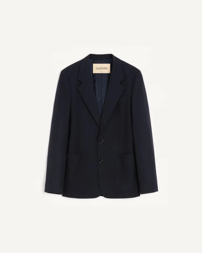 Valentino Garavani Giacca monopetto Valentino in lana nattè Uomo BLU SCURO Blu
