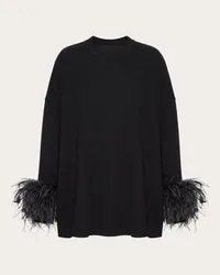 Valentino Garavani MAGLIA IN LANA CON PIUME Donna NERO Nero