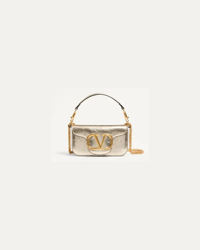 Valentino Garavani Borsa Piccola A Spalla Valentino Garavani Locò In Vitello Metallizzato Donna PLATINO UNI 