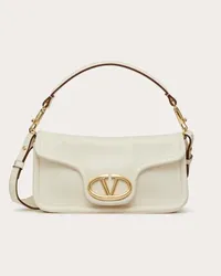 Valentino Garavani BORSA A SPALLA MEDIA VLOGO 1960 IN NAPPA Donna AVORIO Avorio