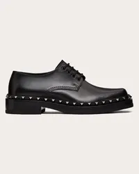 Valentino Garavani DERBY ROCKSTUD M-WAY IN VITELLO Uomo NERO Nero