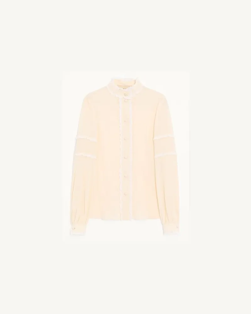 Valentino Garavani Camicia In Crepe De Chine Donna VANIGLIA Vaniglia