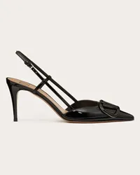 Valentino Garavani DÉCOLLETÉ SLINGBACK VLOGO SIGNATURE IN VERNICE 80MM Donna NERO Nero