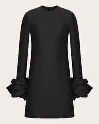 Valentino Garavani ABITO CORTO IN CREPE COUTURE RICAMATO Donna NERO Nero