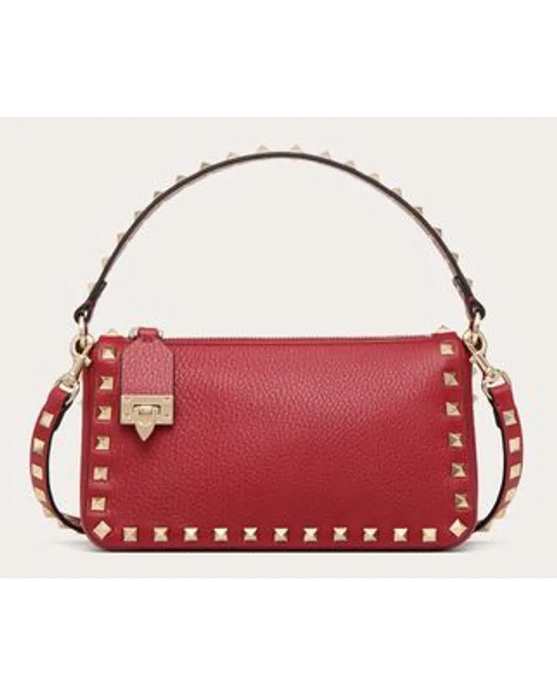 Valentino Garavani Borsa Piccola A Tracolla Rockstud In Vitello Granato Donna ROSSO V Rosso