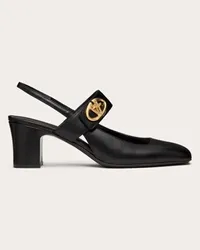 Valentino Garavani DÉCOLLETÉ SLINGBACK MARY-JANE VLOGO LOCKER IN VITELLO 60MM Donna NERO Nero