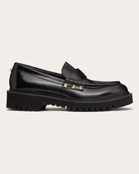 Valentino Garavani MOCASSINO ROCKSTUD IN VITELLO Donna NERO Nero