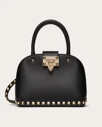 Valentino Garavani BORSA PICCOLA A MANO GARAVANI ROCKSTUD IN VITELLO GRANATO Donna NERO Nero