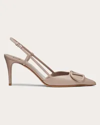 Valentino Garavani DÉCOLLETÉ SLINGBACK VLOGO SIGNATURE IN VITELLO 80MM Donna POUDRE Poudre