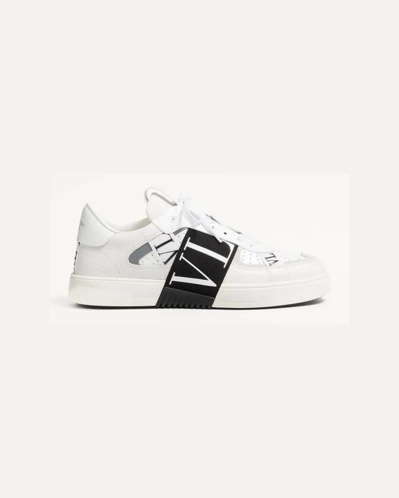 Valentino Garavani Sneaker Low-Top Vl7N In Vitello E Nastri Uomo BIANCO/ NERO Bianco