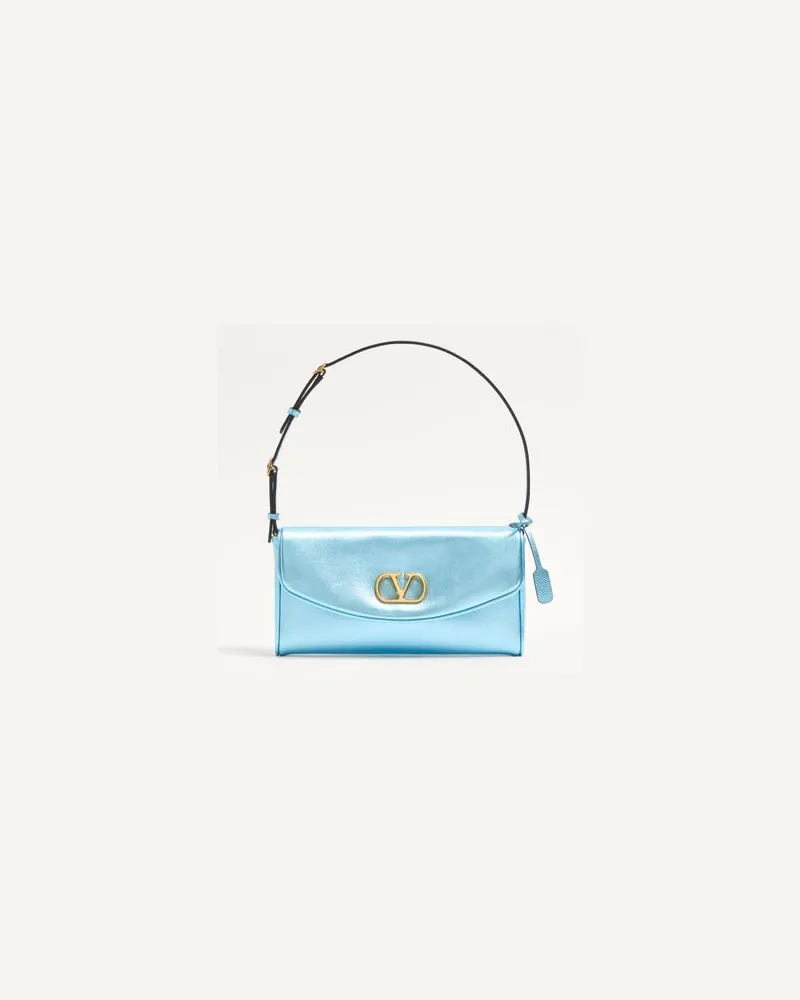 Valentino Garavani Borsa Piccola A Spalla Valentino Garavani DeVain In Nappa Laminata Donna AZZURRO UNI 