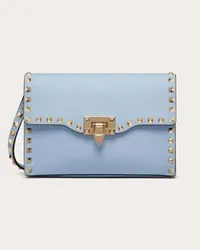 Valentino Garavani BORSA PICCOLA A TRACOLLA ROCKSTUD IN VITELLO GRANATO Donna AZZURRO Azzurro