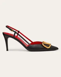 Valentino Garavani Décolleté slingback VLogo Signature in vitello 80mm Donna NERO Nero