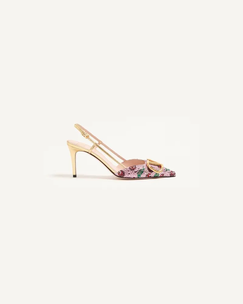 Valentino Garavani Décolleté Slingback VLogo Signature Con Ricamo Cherryfic 80Mm Donna MULTICOLOR Multicolor
