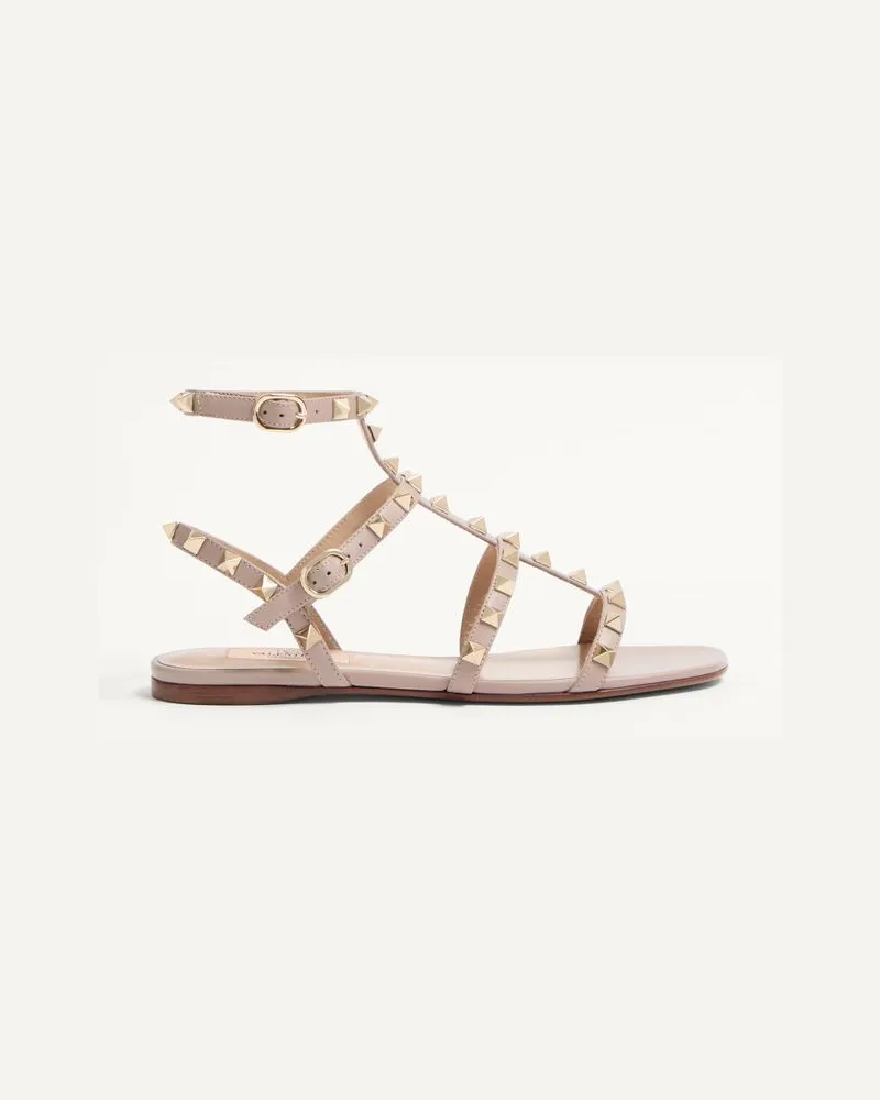 Valentino Garavani Sandalo Basso Rockstud In Vitello Con Cinturini Donna SKIN Skin