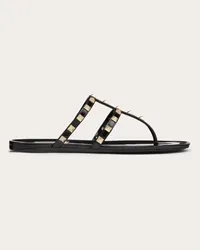 Valentino Garavani SANDALO INFRADITO BASSO ROCKSTUD IN GOMMA Donna NERO Nero