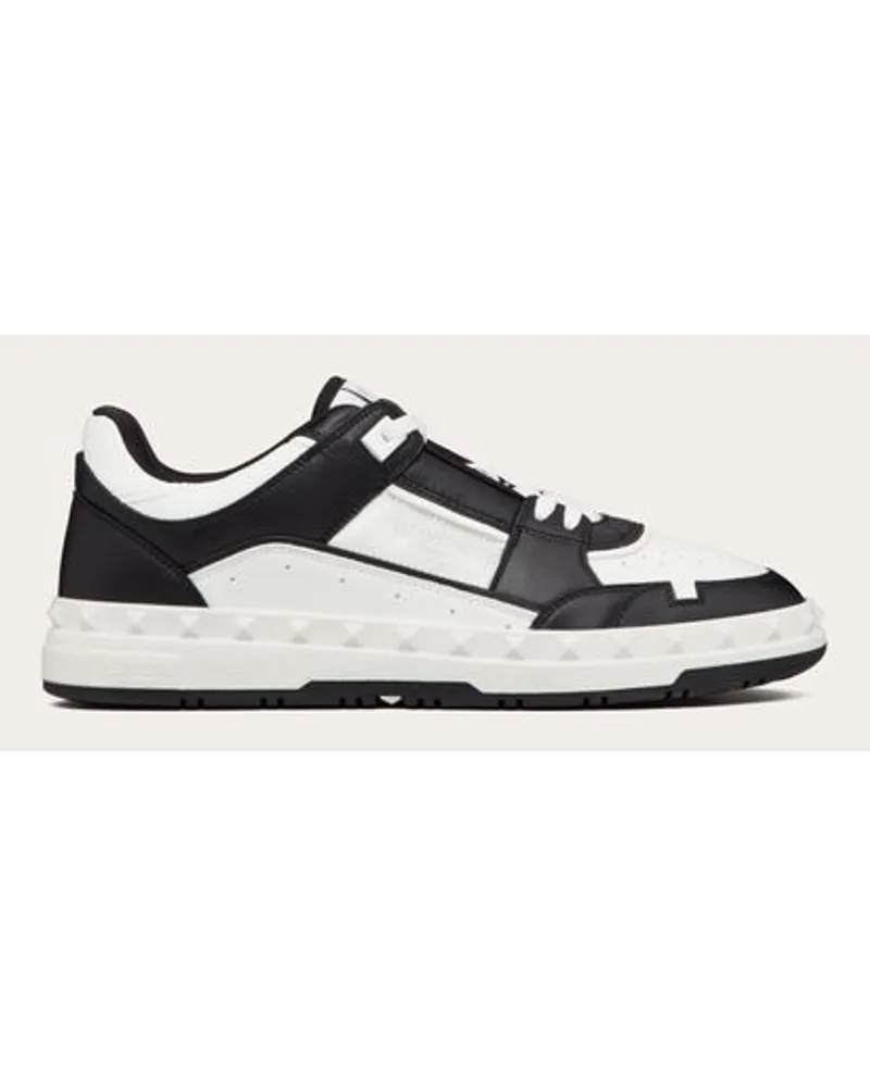 Valentino Garavani Sneaker Low Top Freedots In Vitello Uomo NERO Nero