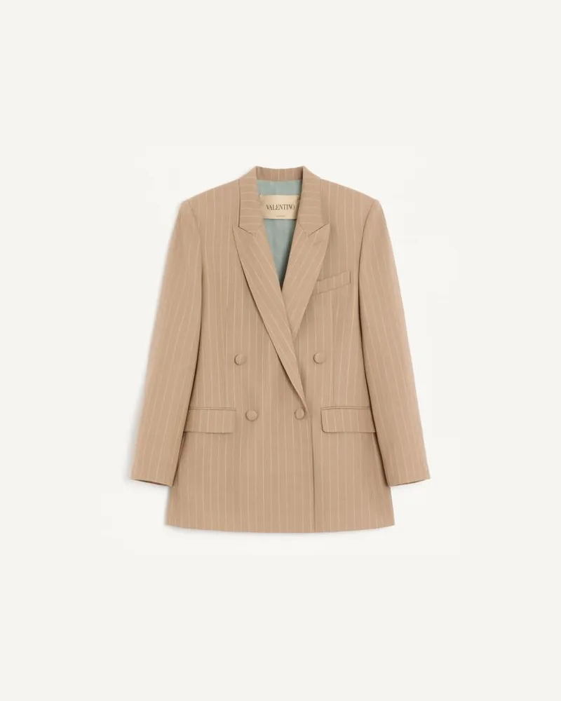 Valentino Garavani Giacca In Faded Pinstripe Donna BEIGE/AVORIO Beige