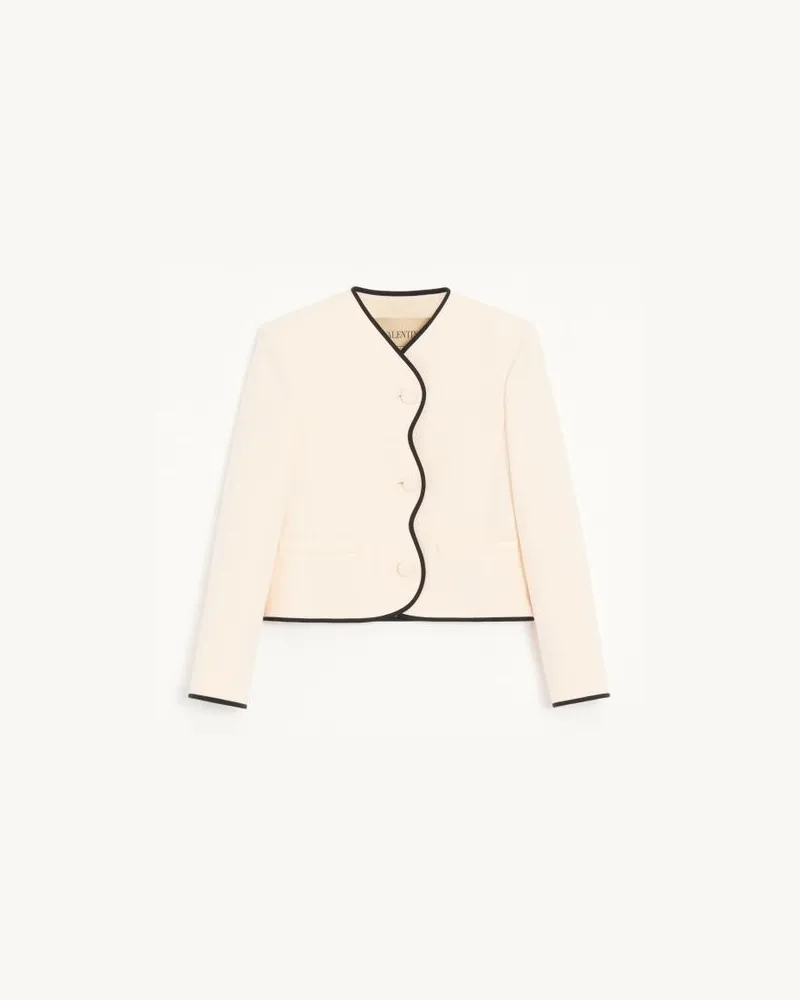 Valentino Garavani Giacca In Crepe Couture Donna VANIGLIA/NERO Vaniglia