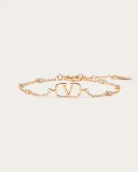 Valentino Garavani BRACCIALE VLOGO SIGNATURE IN METALLO E CRISTALLI SWAROVSKI® Donna ORO Oro