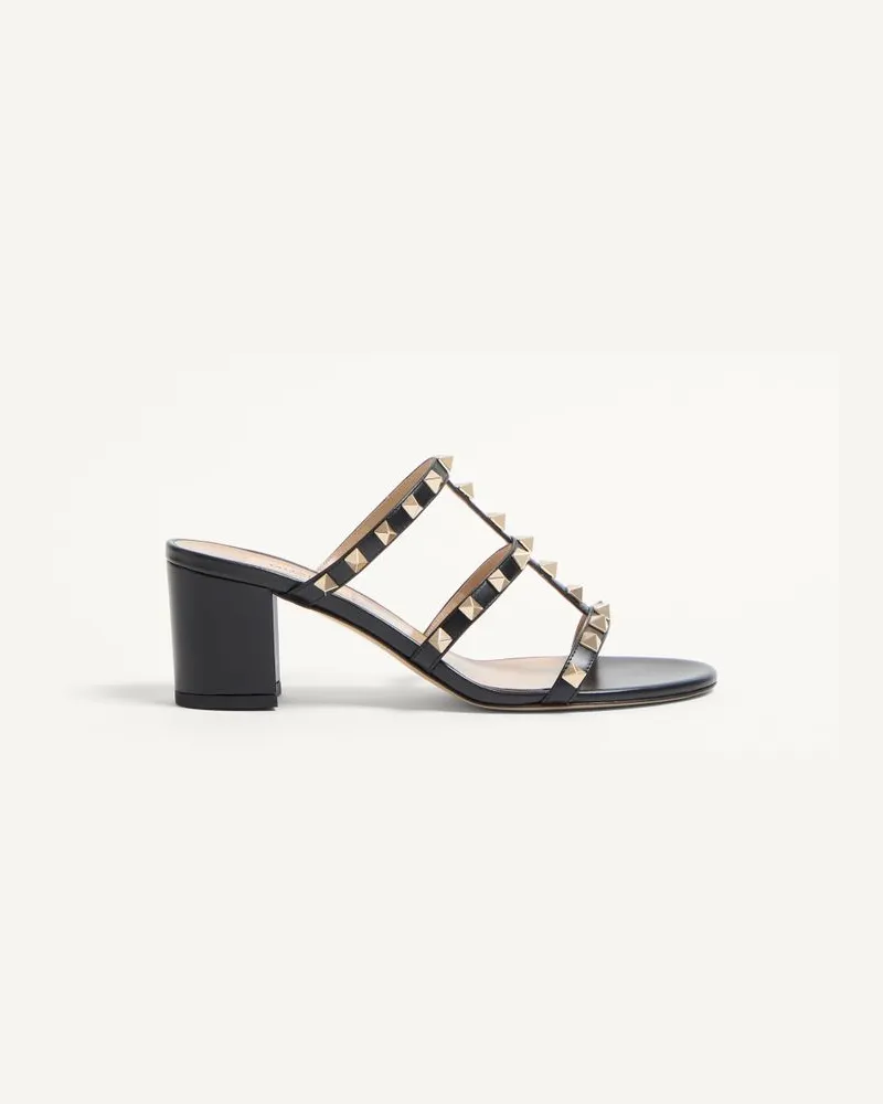 Valentino Garavani Sandalo Slider Rockstud In Vitello 60Mm Donna NERO Nero