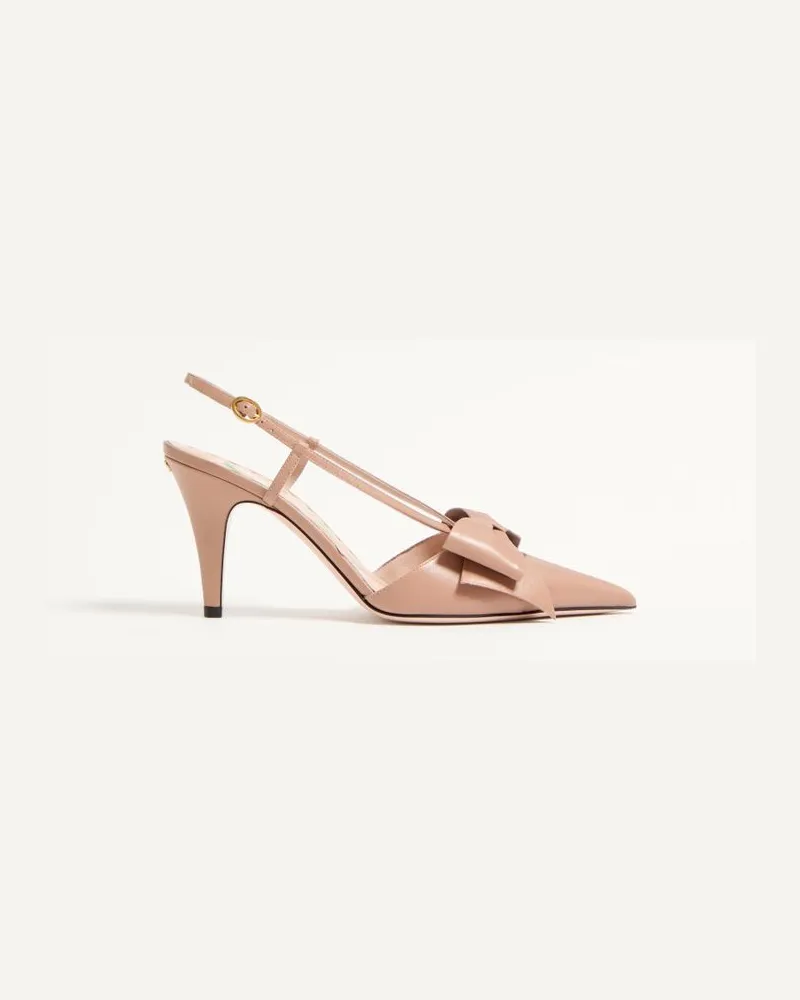 Valentino Garavani Décolleté Slingback Bowow In Capretto 85Mm Donna ROSE CANNELLE Rose