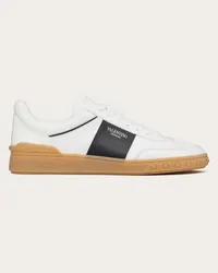 Valentino Garavani SNEAKER LOW TOP UPVILLAGE IN VITELLO NAPPATO Uomo BIANCO/ NERO Bianco