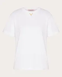 Valentino Garavani T-SHIRT IN COTTON JERSEY Donna BIANCO Bianco