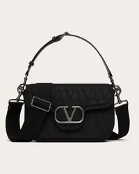 Valentino Garavani BORSA A TRACOLLA TOILE ICONOGRAPHE IN TESSUTO TECNICO Uomo NERO Nero