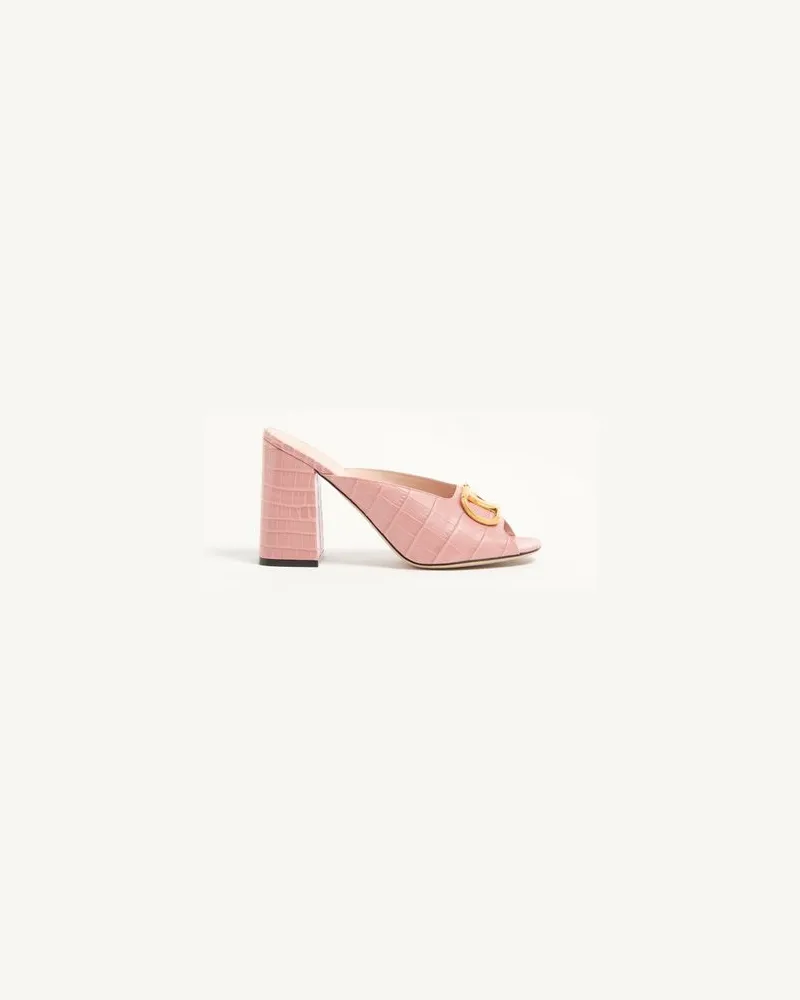 Valentino Garavani Sandalo Slide Vlogo Signature In Vitello Stampato 95Mm Donna ROSA 36.5 
