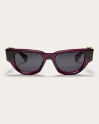 Valentino Garavani II - OCCHIALE DA SOLE CAT-EYE IN ACETATO CON VLOGO Donna VIOLA/GRIGIO SCURO Viola