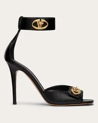 Valentino Garavani SANDALO VLOGO LOCKER IN VITELLO 105MM Donna NERO Nero