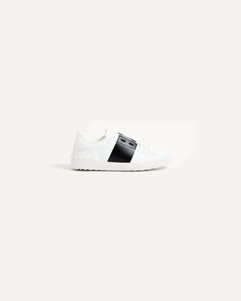 Valentino Garavani Sneaker Open In Vitello Uomo BIANCO/ NERO 48 