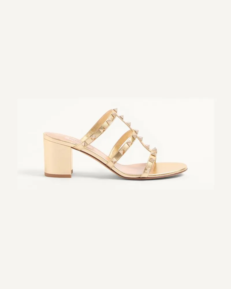Valentino Garavani Sandalo Slide Rockstud In Nappa Laminata 60Mm Donna ANTIQUE BRASS Antique