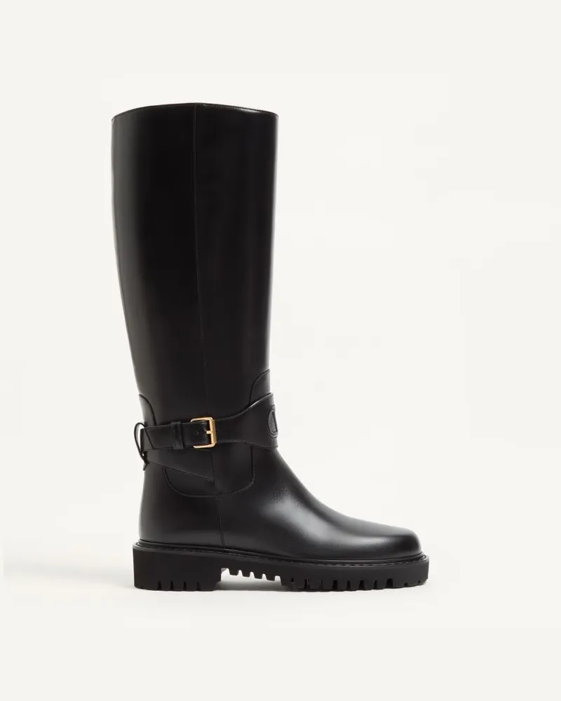Valentino Garavani Stivale VLogo Signature In Vitello 40Mm Donna NERO Nero