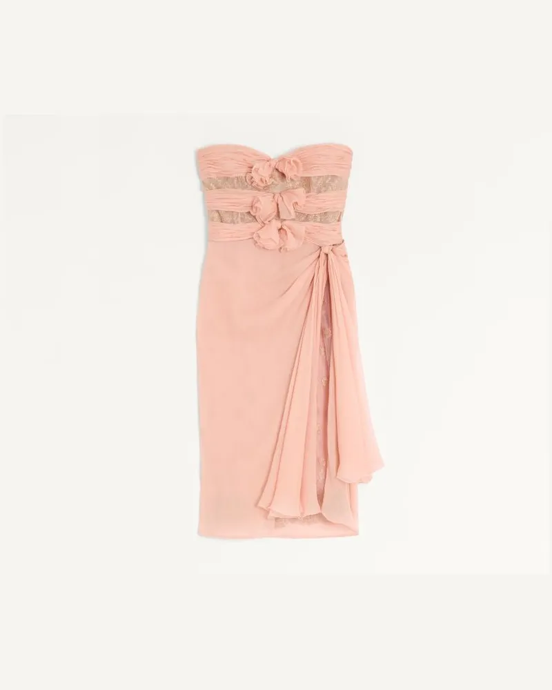 Valentino Garavani Abito In Chiffon Crepponne Donna SWIRL PINK/ORO Swirl