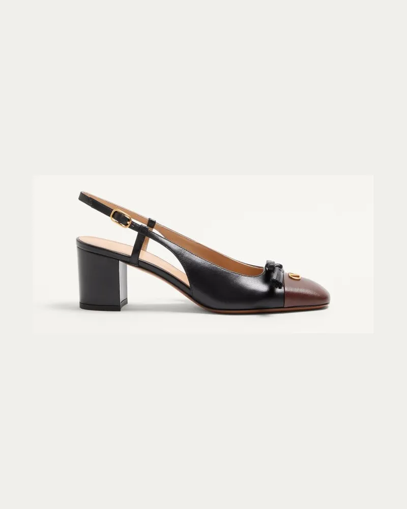 Valentino Garavani Décolleté Slingback Valet Du Roi In Capretto 60Mm Donna NERO/CAFFÈ Nero
