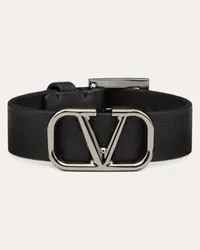 Valentino Garavani BRACCIALE VLOGO SIGNATURE IN PELLE Uomo NERO Nero