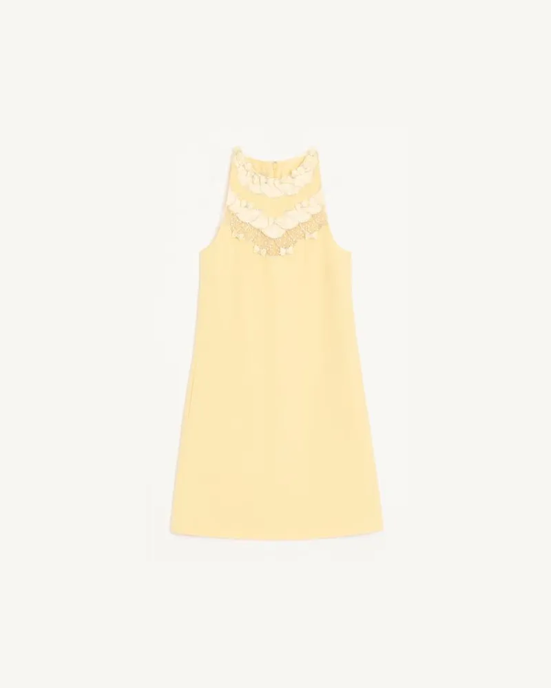 Valentino Garavani Abito Corto In Crepe Couture Ricamato Donna GIALLO Giallo