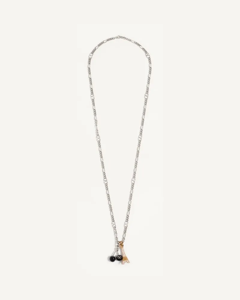 Valentino Garavani Collana Valentino Garavani Chez Valentino In Metallo, Smalto E Strass Swarovski Uomo PALLADIO Palladio